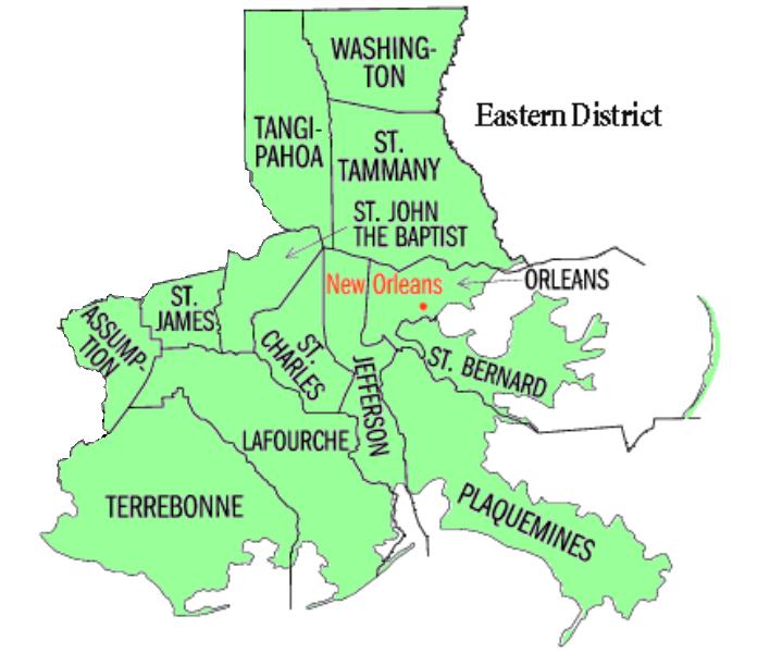 Map of USDC Eastern District of Louisiana